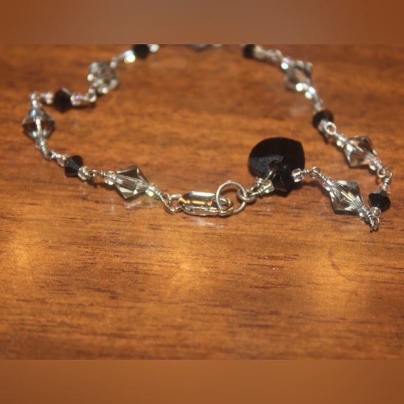 Sterling silver 925 crystal beaded bracelet - Picture 2 of 5